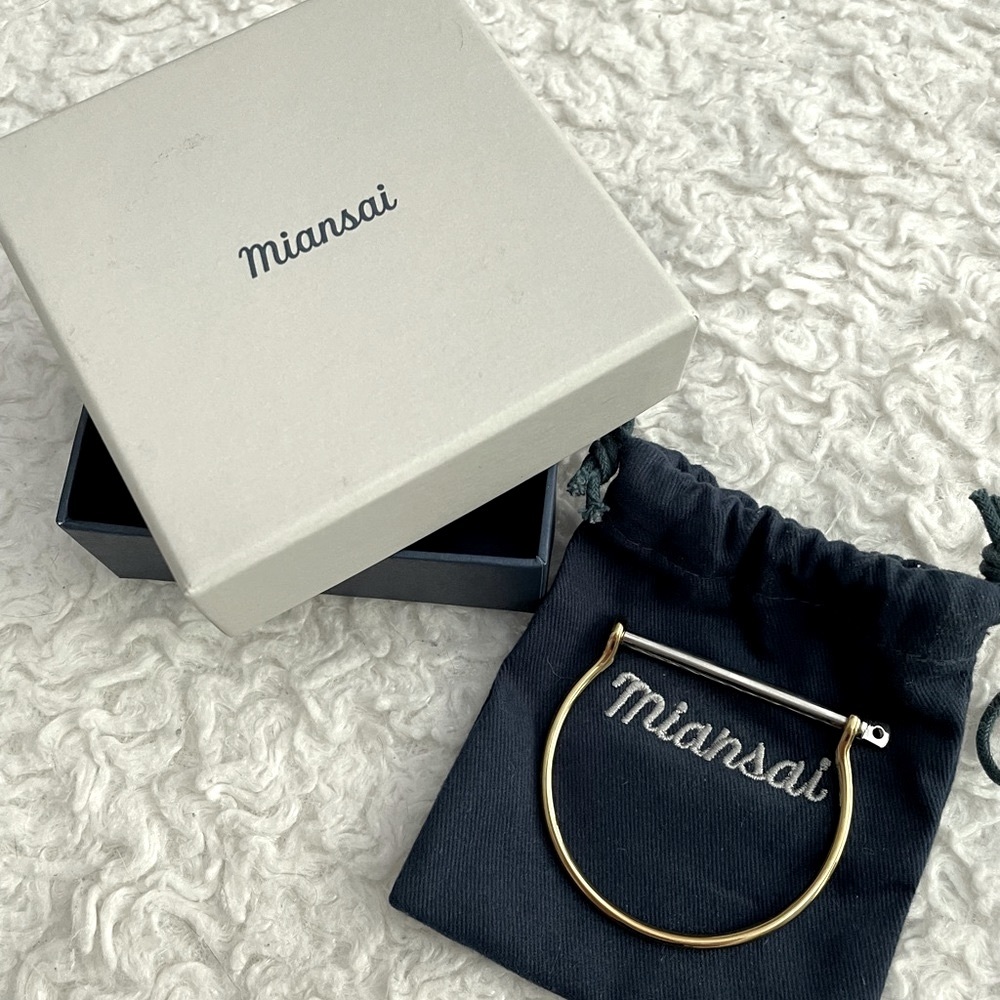 Miansai Thin Screw Cuff, Gold/Silver